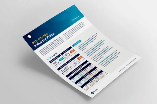 A piece of paper with data and information, titled Self-Storage Industry Pulse.