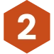 An orange hexagon with a white number 2 centered inside.