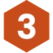 An orange hexagon with a white number 3 in the center.