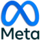 Blue infinity symbol above the word "Meta" in bold black letters, representing the logo of the technology company Meta Platforms.